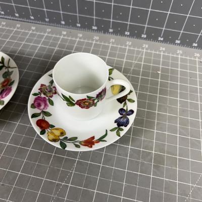 Demitasse Limoges Cups and Plate (2) 