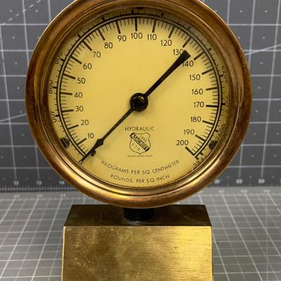 Antique Pressure Guage on a BRASS Stand