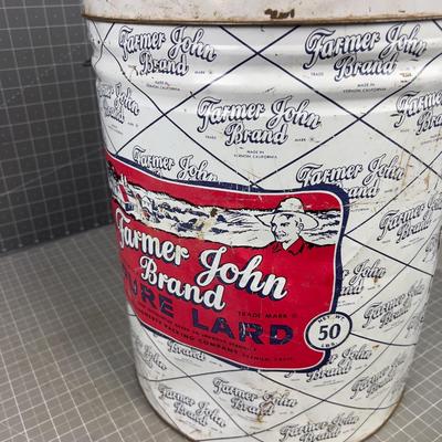 Antique Lard Can with Lid
