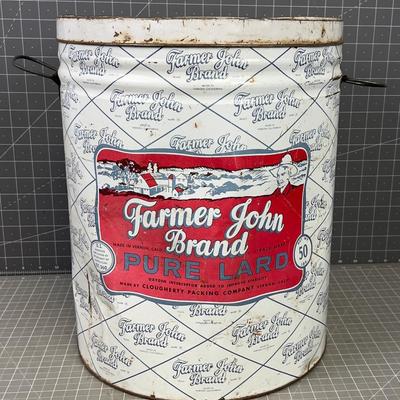 Antique Lard Can with Lid