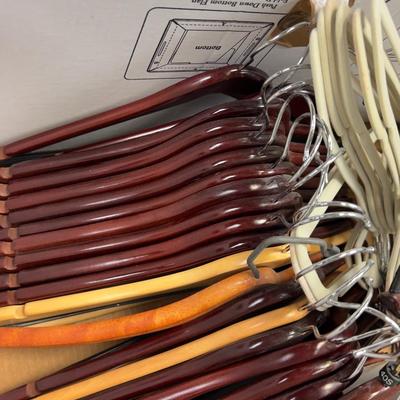 Box of Wood Hangers