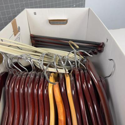 Box of Wood Hangers