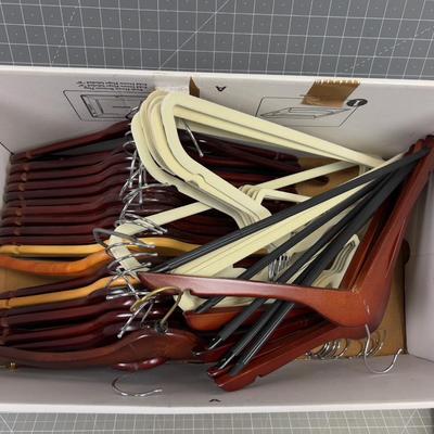 Box of Wood Hangers