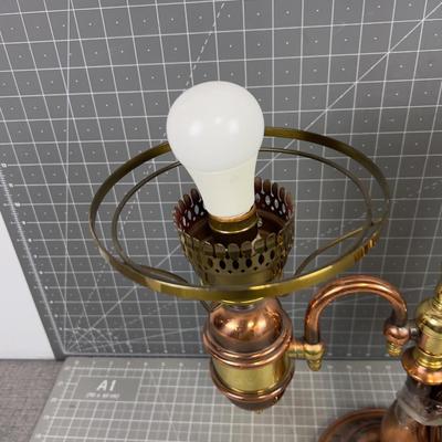 Brass and Copper Lamp NO Glass Shade