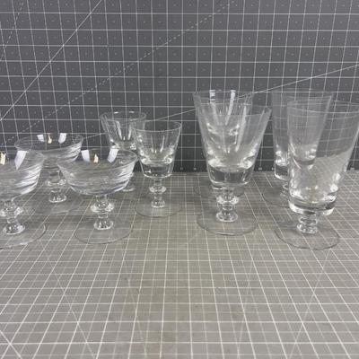 Partial Set of FINE Goblets, Pilsner, Sherbets 