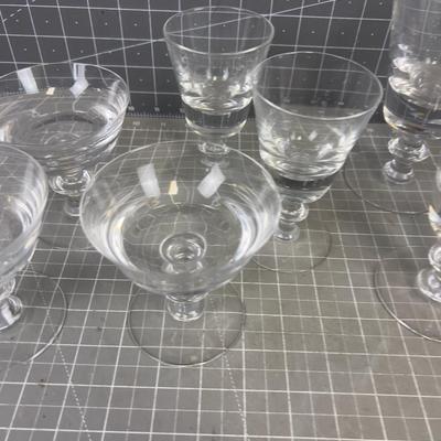 Partial Set of FINE Goblets, Pilsner, Sherbets 