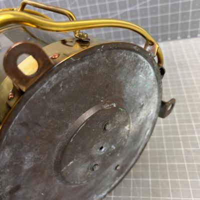 Antique Brass Ships Light (electrified) Name not Legible 