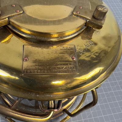 Antique Brass Ships Light (electrified) Name not Legible 