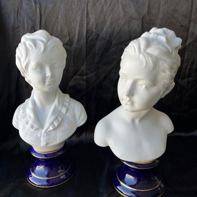 Lot 1 Limoges Boy & Girl busts