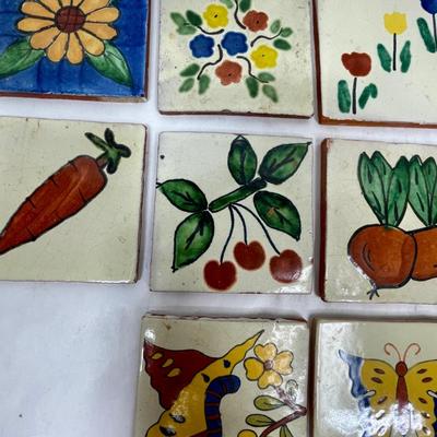 Hand Painted Square Clay Ceramic Tile made in Mexico