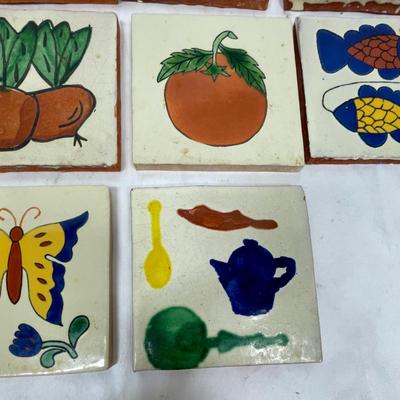 Hand Painted Square Clay Ceramic Tile made in Mexico