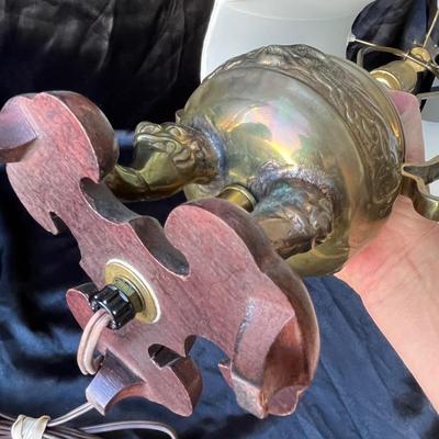 Lot 9 Vintage Brass Oriental Lamp