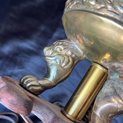 Lot 9 Vintage Brass Oriental Lamp