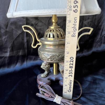 Lot 9 Vintage Brass Oriental Lamp