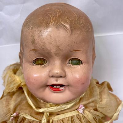Antique 1930's Baby Doll Composition Sleepy Eyes Open Mouth