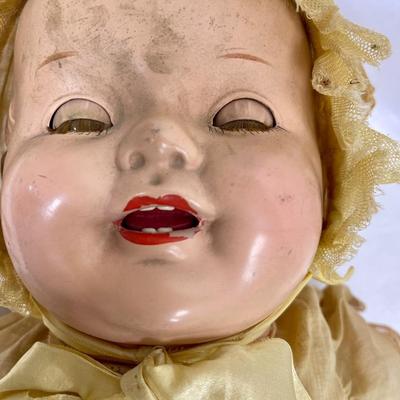 Antique 1930's Baby Doll Composition Sleepy Eyes Open Mouth