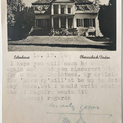 Baron Franz von Papen signed postcard