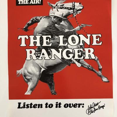 The Lone Ranger John Hart signed original radio poster