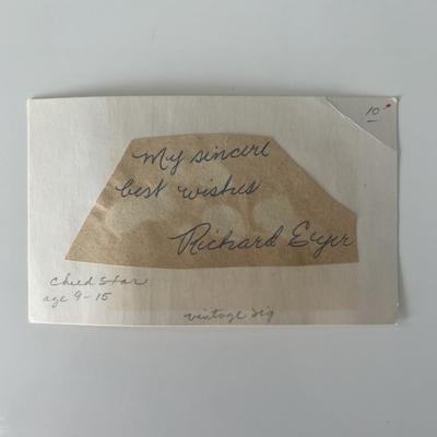 Child Actor Richard Eyer original signature