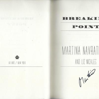 Breaking Point Martina Navratilova signed book