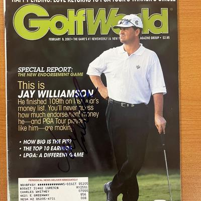 Jay Williamson Signed 2001 Golf World Magazine