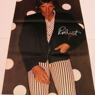 Rod Stewart signed "Greatest Hits" album insert poster