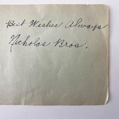 The Nicholas Brothers signed note