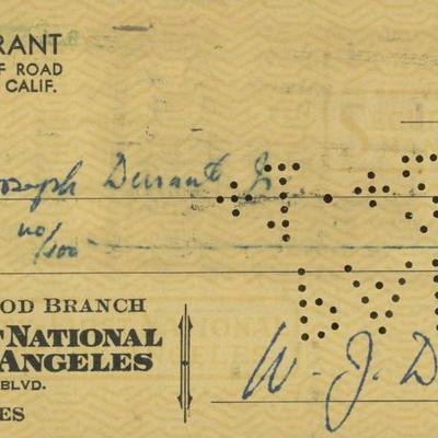 The Story of Civilization Author Will Durant signed check
