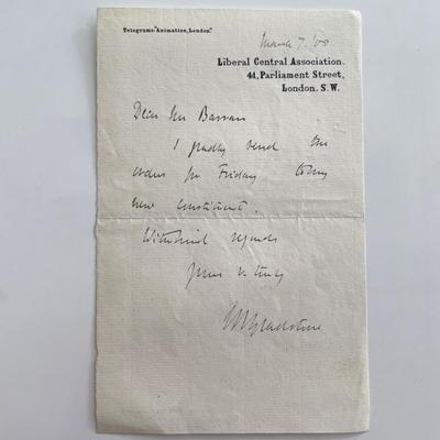 Liberal Central Association London Signed Letter