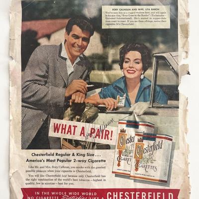 Rory Calhoun signed magazine ad page