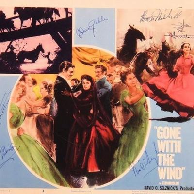 Gone With The Wind cast signed lobby card