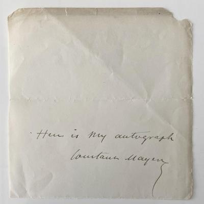 French artist Constant Mayer signed note