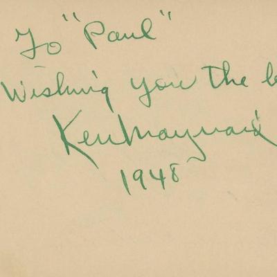Ken Maynard signed note