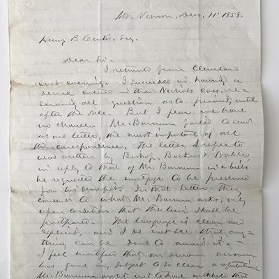 1858 signed letter