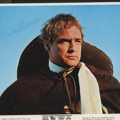 The Appaloosa Marlon Brando signed movie photo. GFA Authenticated