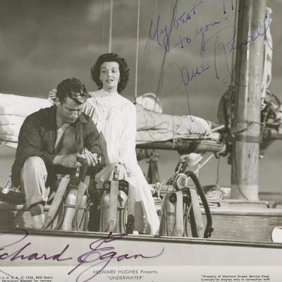 Jane Russell‎ and ‎Richard Egan signed movie photo