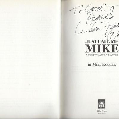 Mike Farrell signed book