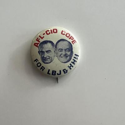 1964 AFL-CIO for LBJ & HHH political pin