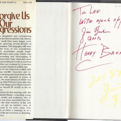 Jim and Henny Backus signed book
