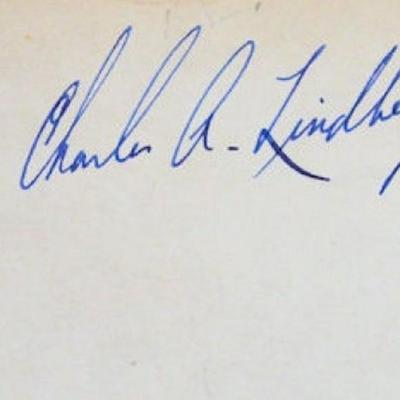 Charles A. Lindbergh signature slip