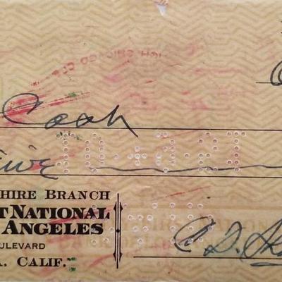 Clark Shaughnessy double signed check