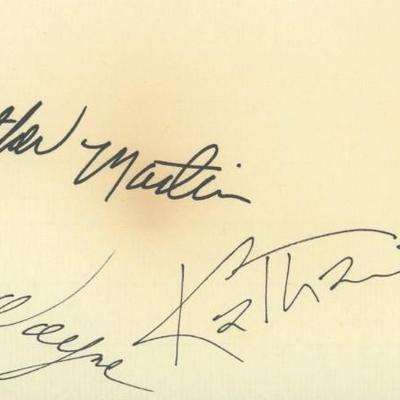 Rooster Cogburn signature cut _3 signatures. GFA Authenticated