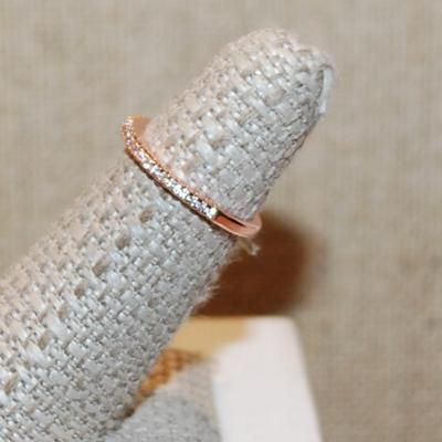Size 5 Delicate Rose Gold Half Infinity Styled Ring on a Rose Gold Band (1.5g)