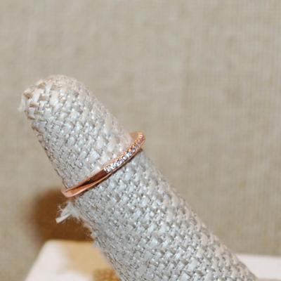 Size 5 Delicate Rose Gold Half Infinity Styled Ring on a Rose Gold Band (1.5g)