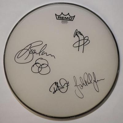 Led Zeppelin signed drumhead