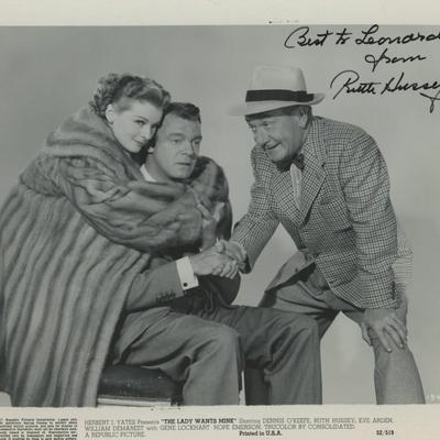 Ruth Hussey signed "The Lady Wants Mink" movie photo