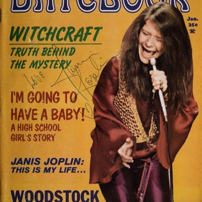 Janis Joplin signed magazine