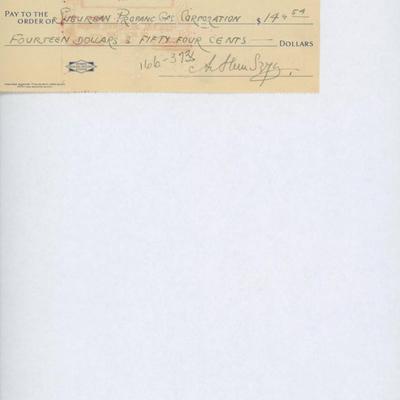 Artist Arthur Szyk signed check