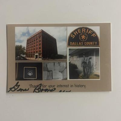 Dallas County Deputy Sheriff Eugene Boone signed postcard