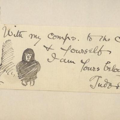 Tudor Jenks hand written note and sketch